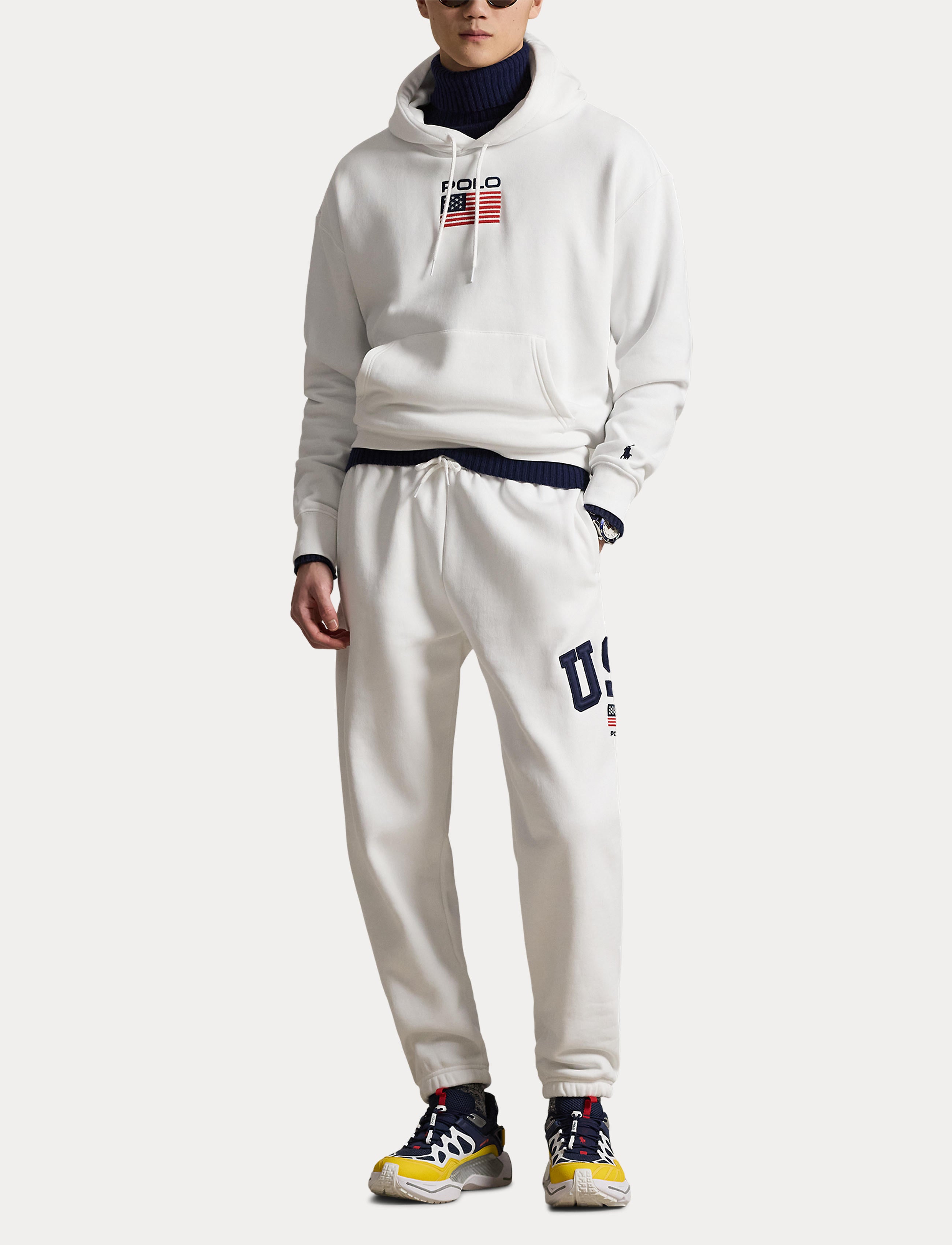 Men's Polo Ralph Lauren Flag Fleece Hoodie White
