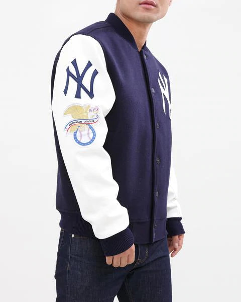 New York Yankees MLB Heritage Dark Blue Varsity Jacket