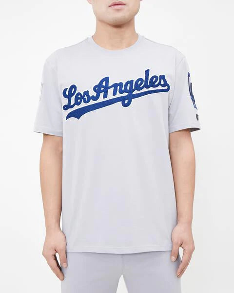 Men's Pro Standard Los Angeles Dodgers Logo Shirt Gray
