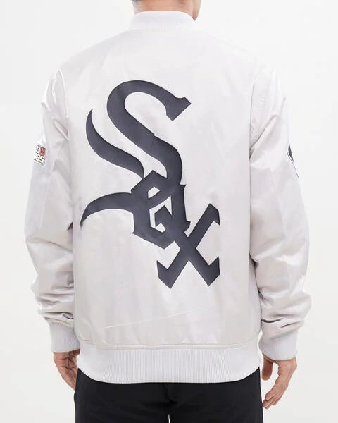 Men's Fanatics Branded White/Black Chicago White Sox Show The Leather Raglan V-Neck T-Shirt