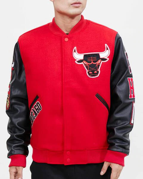 Chicago bulls bomber jacket 2025 red