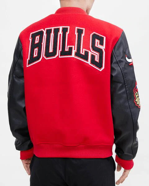 Mens Chicago Bulls Letterman Black Varsity Jacket