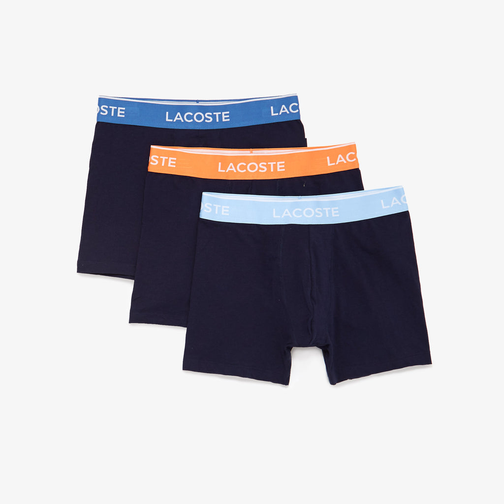 Men's Lacoste Colored Lettered Waist Boxer Briefs 3-Pack