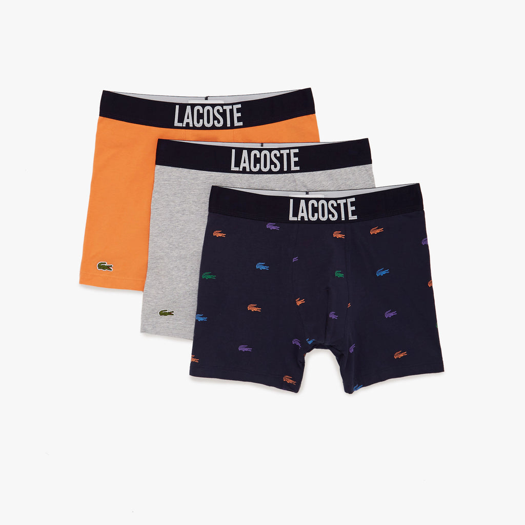 Men's Lacoste Branded Cotton Jersey Boxer Briefs 3-Pack