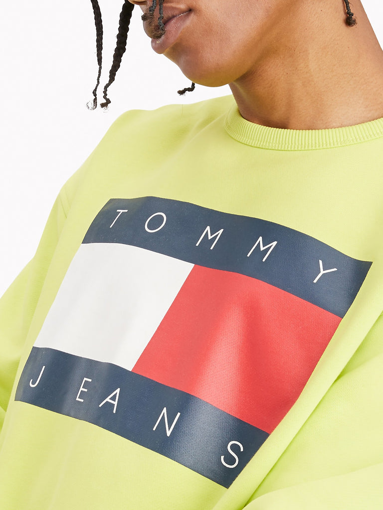 Men's Tommy Hilfiger Flag Sweatshirt Neo Lime