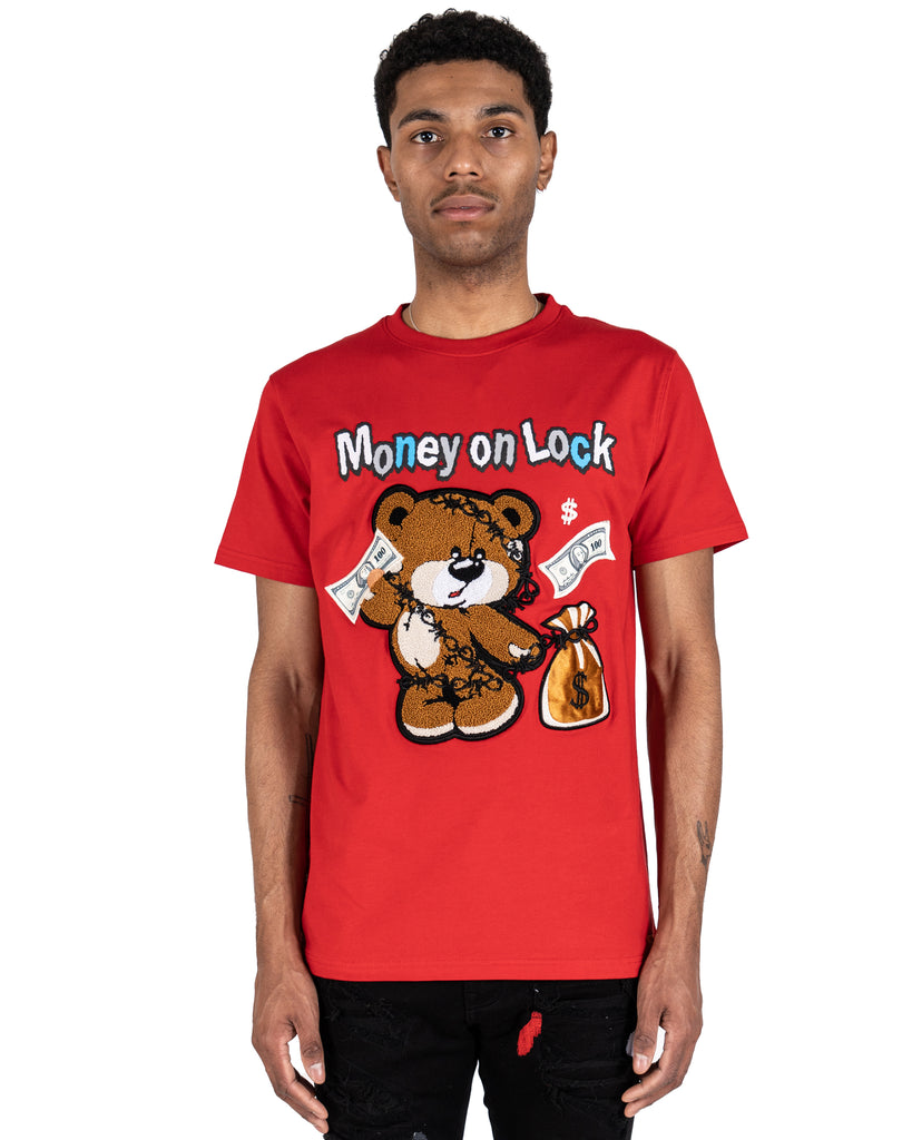 Men's Two Mill Twenty "Money on Lock" Graphic T-Shirt Red