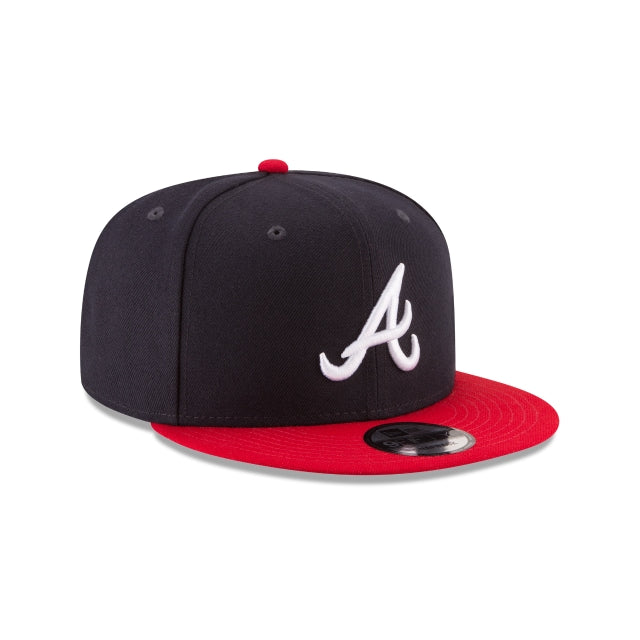  New Era 9Fifty MLB Atlanta Braves Basic Navy/Red Snapback Hat  11591082 One Size : Sports & Outdoors