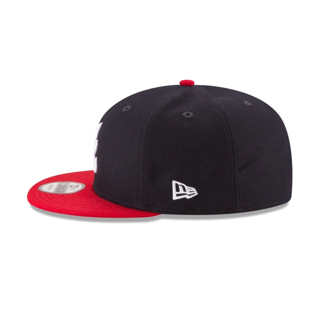 Atlanta Braves MLB22 Gold 9FIFTY Navy/Red Snapback - New Era cap