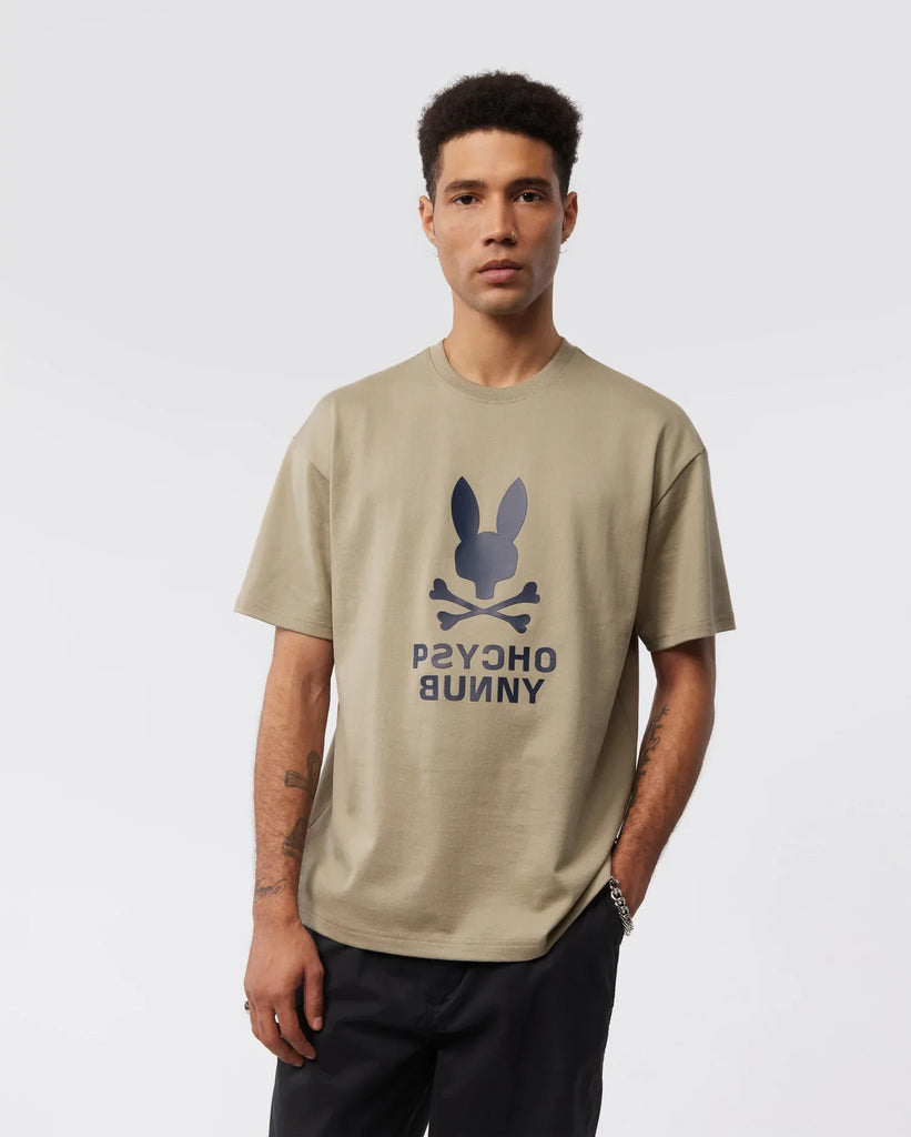 Men's Psycho Bunny Lloyds Relaxed Fit Graphic Tee Wet Sand