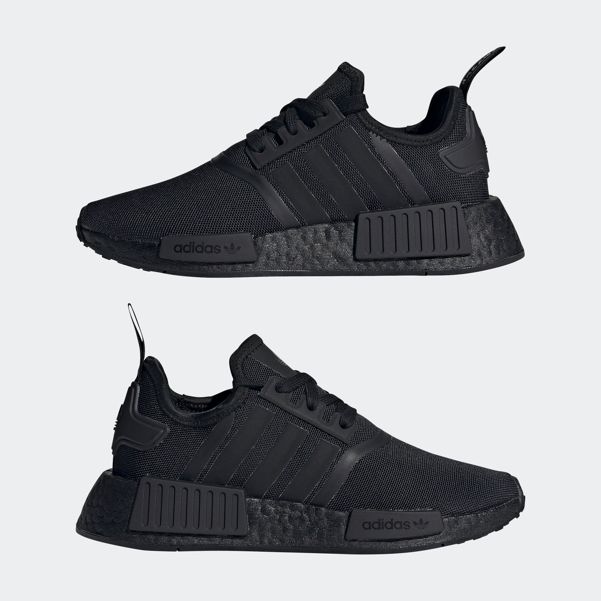 Big Kids adidas NMD R1 Shoes Triple Black H03994 Chicago City Sports