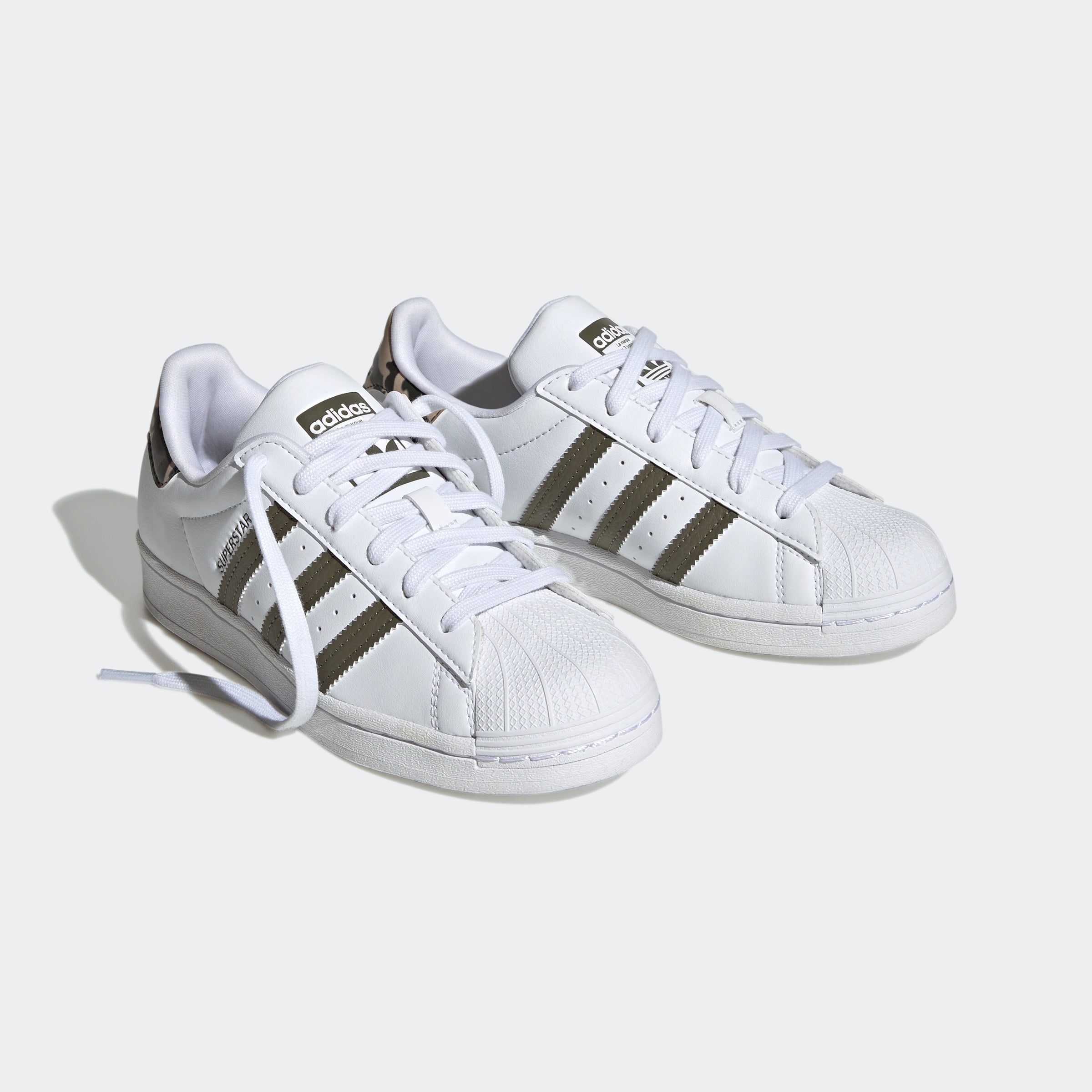 White and silver adidas superstars junior Clearance