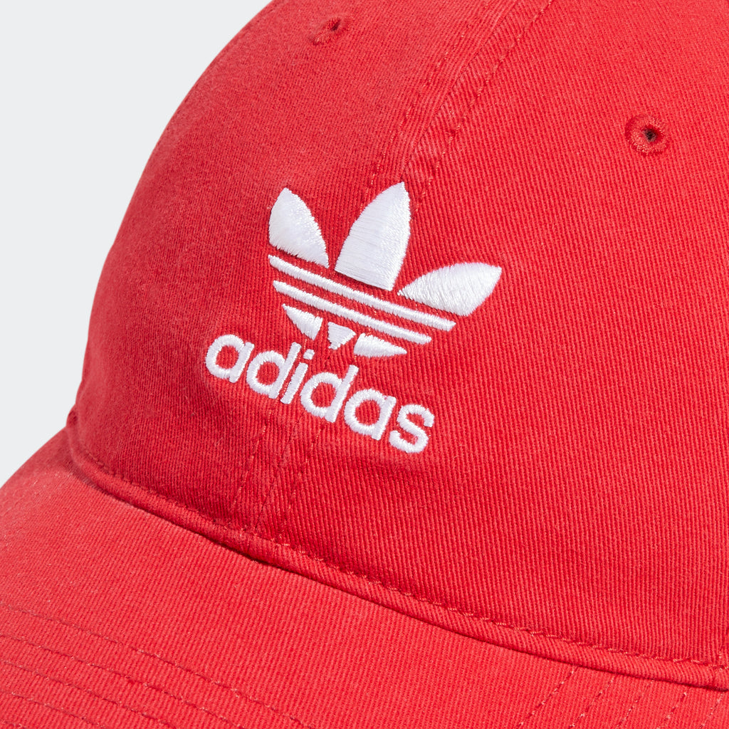 Men's adidas Originals Relaxed Strapback Hat Vivid Red