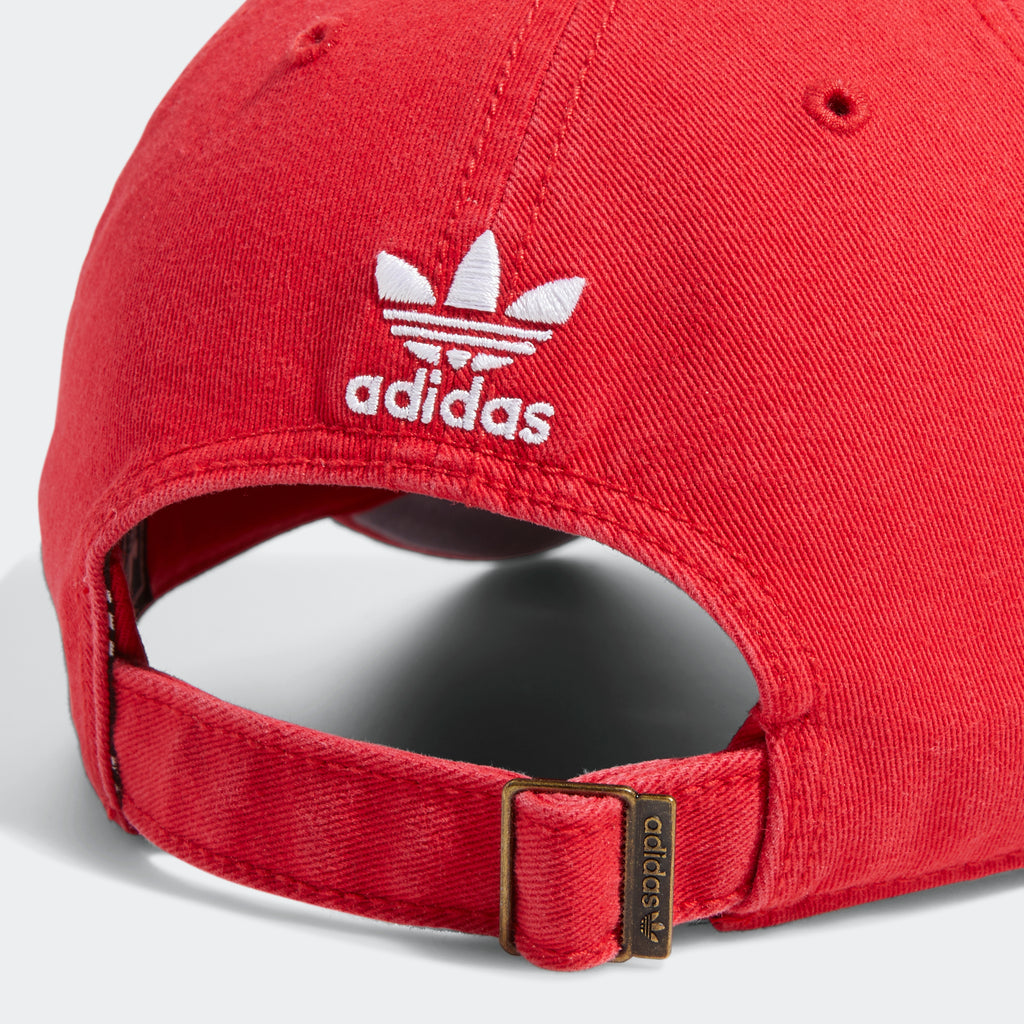 Men's adidas Originals Relaxed Strapback Hat Vivid Red