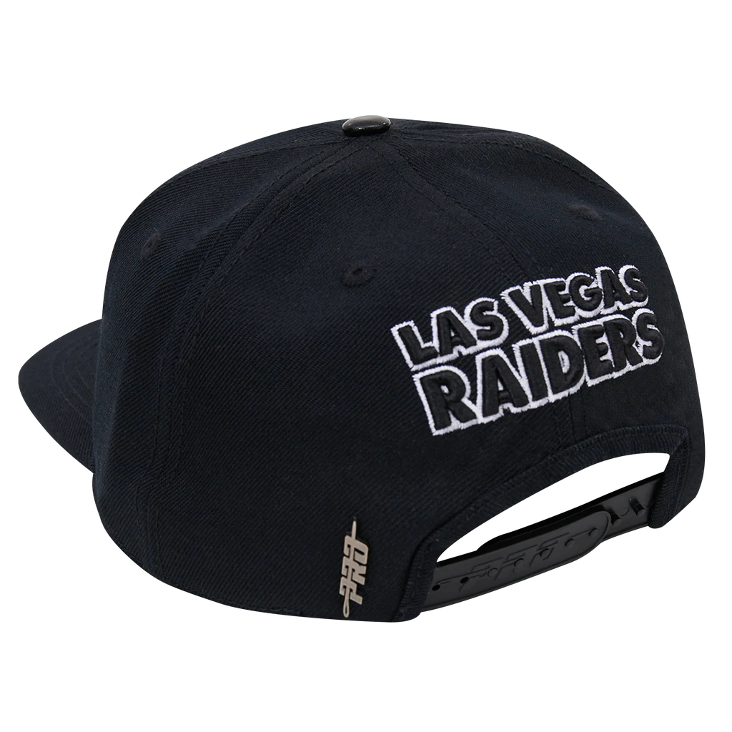 Pro Standard LAS VEGAS RAIDERS-Black STACKED LOGO SNAPBACK HAT