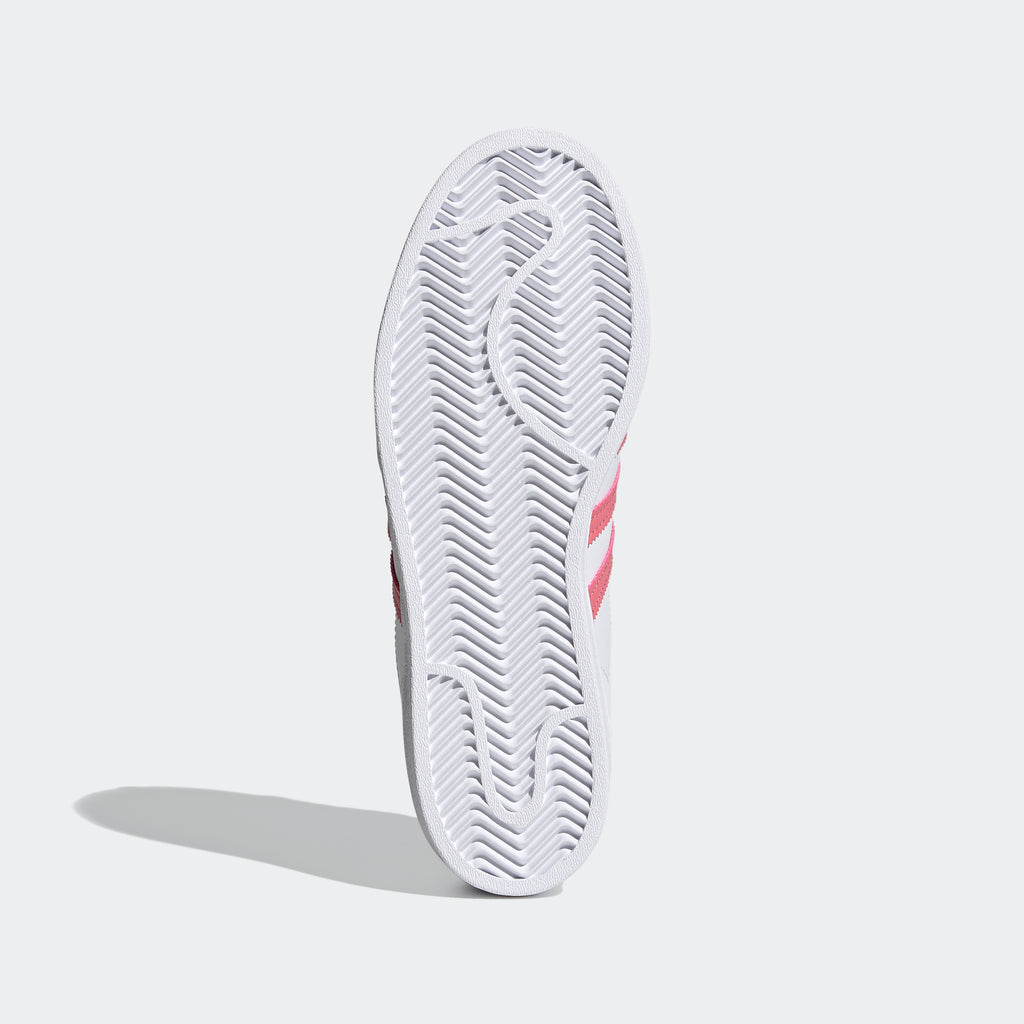 Women's adidas Superstars White Pink FX5964 | Chicago City Sports | underside view