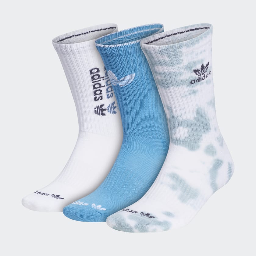 Men’s adidas Originals Color Wash Crew Socks 3 Pairs Blue