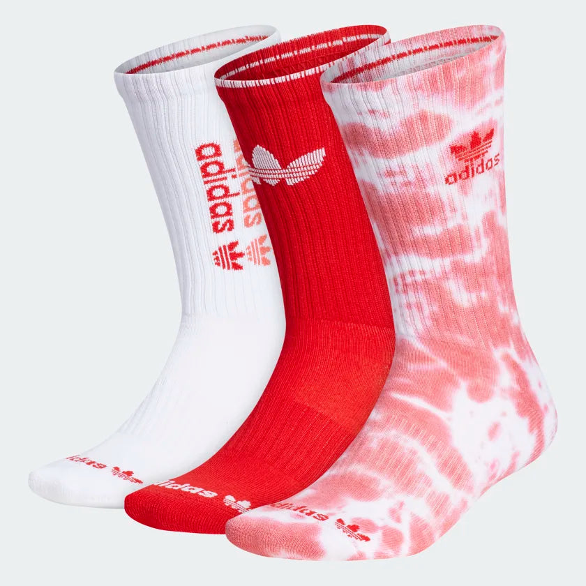 Men’s adidas Originals Color Wash Crew Socks 3 Pairs Red