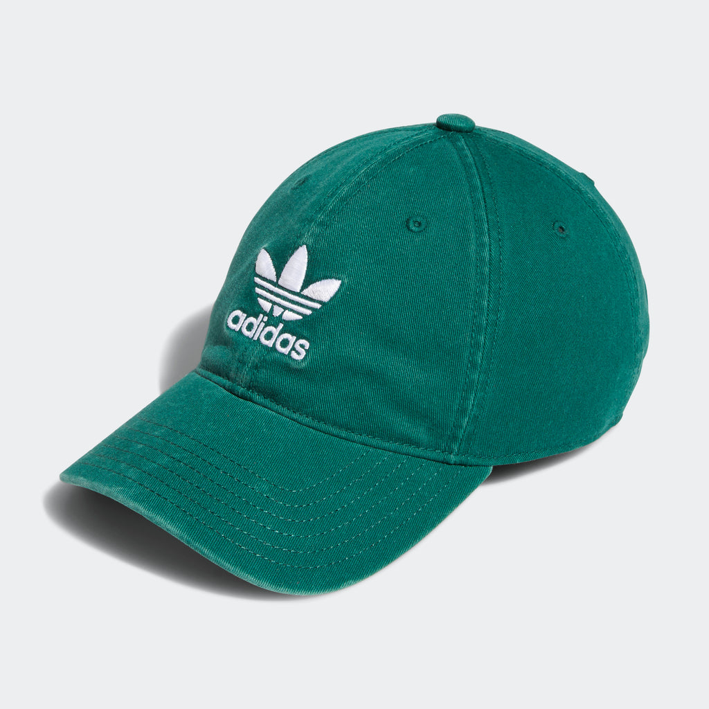 Men's adidas Originals Relaxed Strapback Hat Dark Green