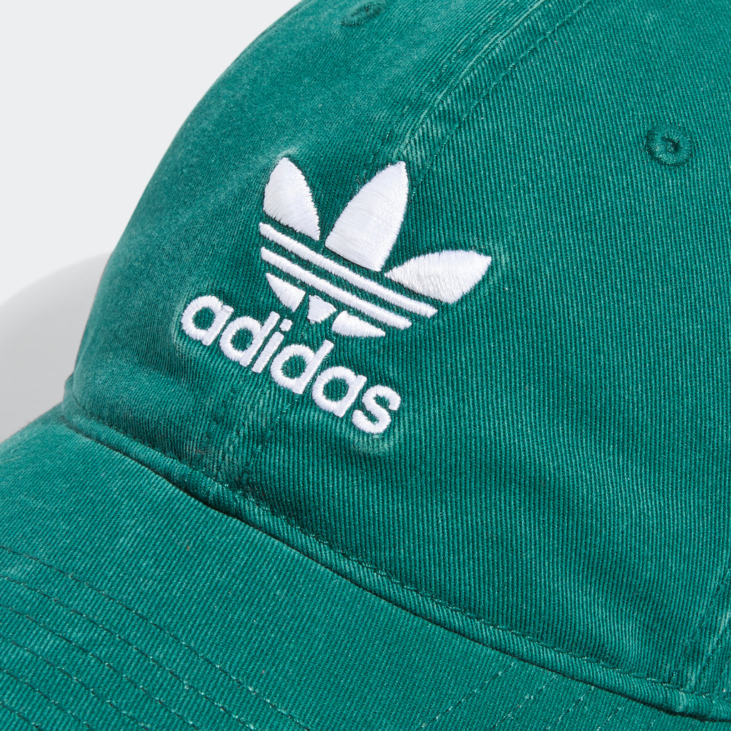 Men's adidas Originals Relaxed Strapback Hat Dark Green