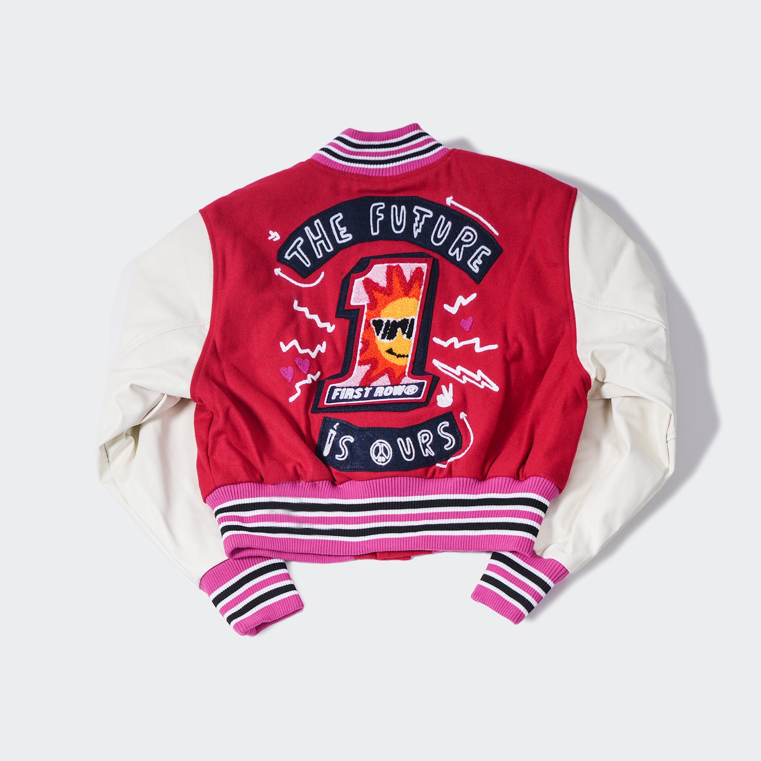 Women's First Row The Future Is Ours League Varsity Jacket Red - XXS / RED