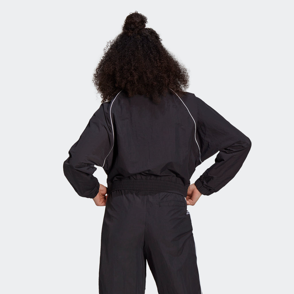 Women's adidas Originals Adicolor Classics Cropped Track Jacket Black GN2791 | Chicago City Sports | rear view