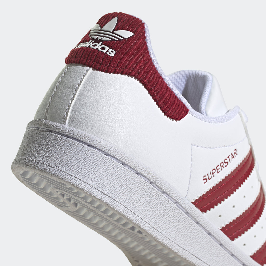 Kids’ adidas Originals Superstar Shoes White Burgundy
