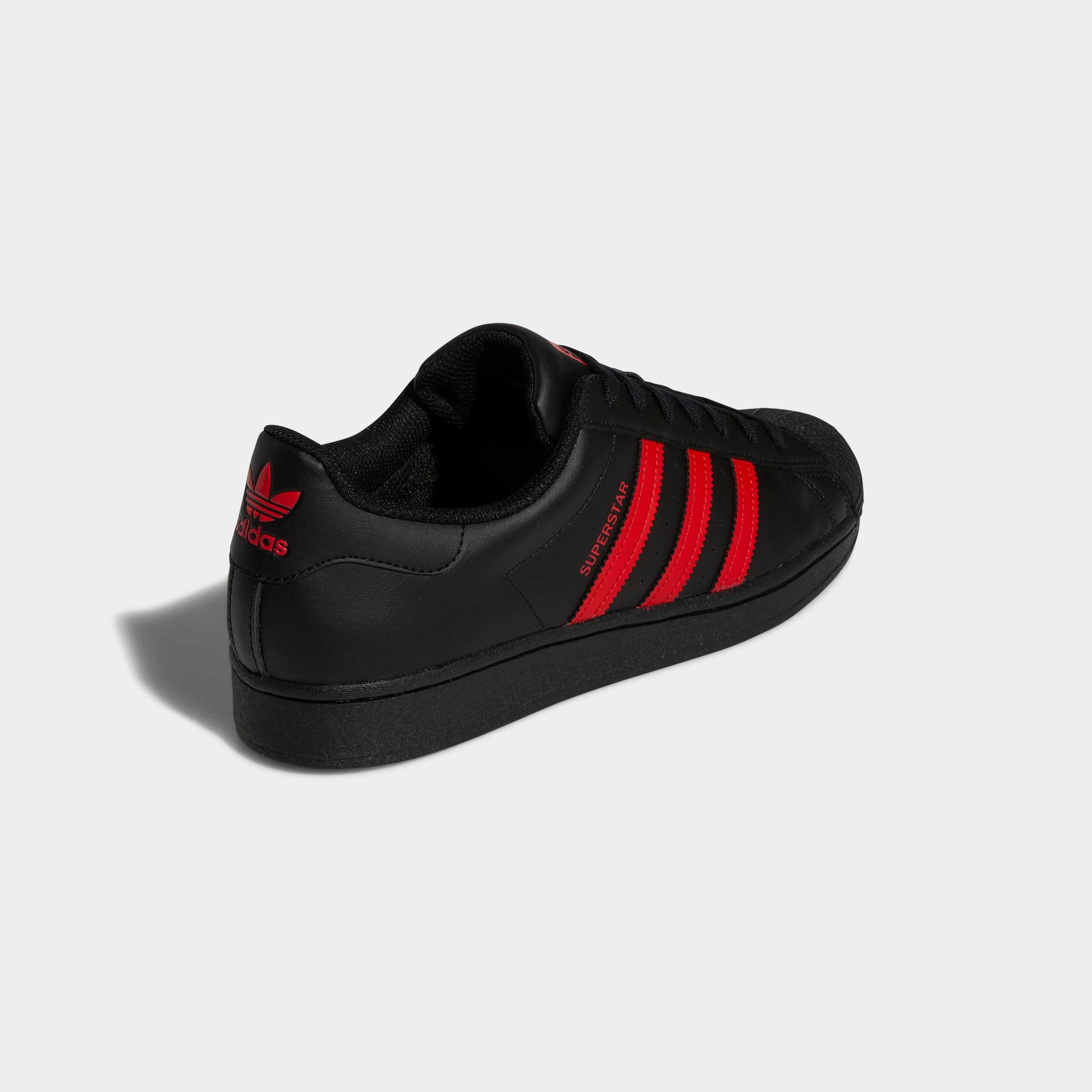 Red adidas Superstar Shoes, men lifestyle