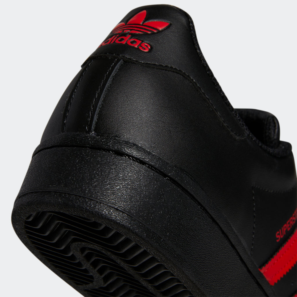 Men's adidas Originals Superstar Shoes Black Red
