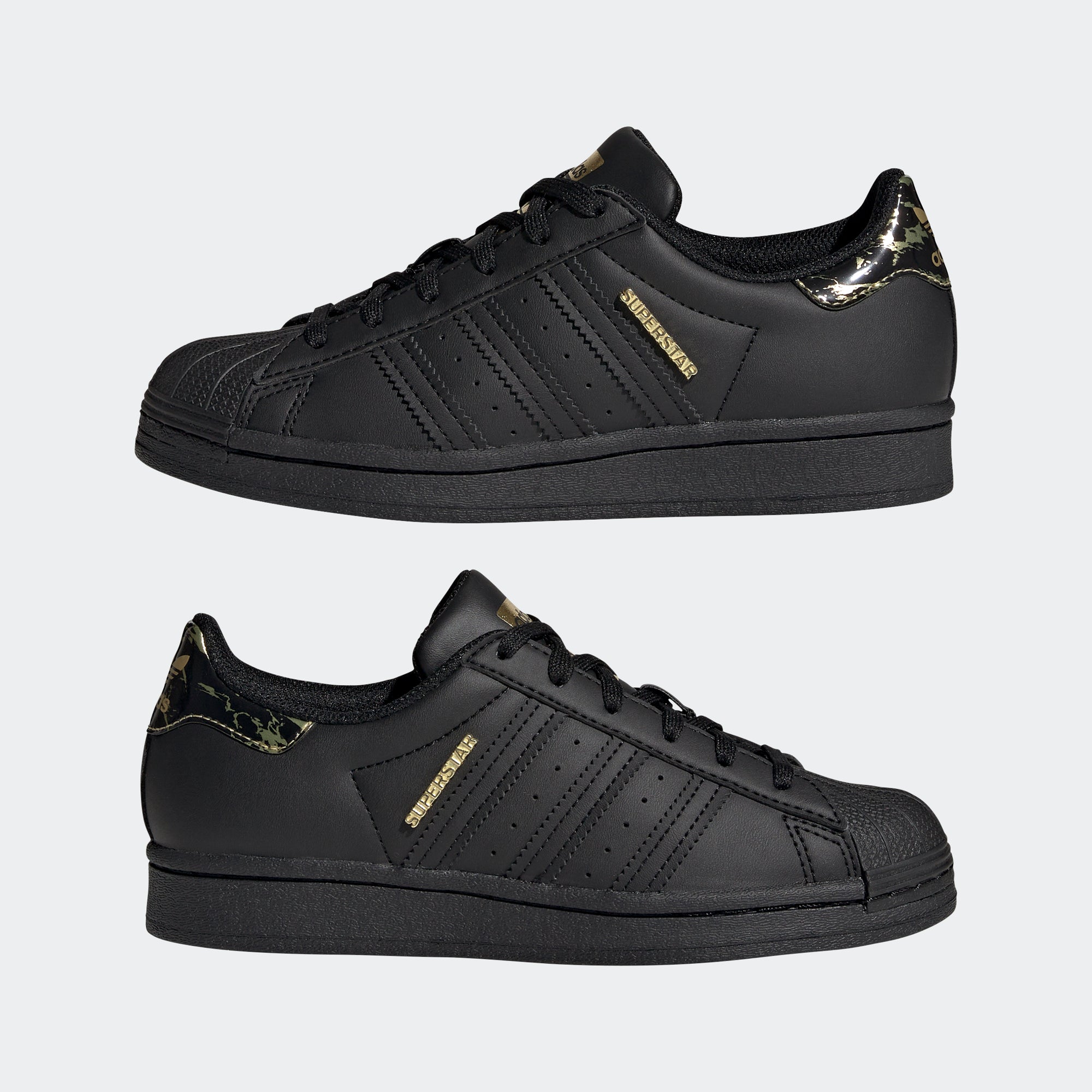 Kids' adidas Superstar Shoes Black Gold H03992 | City Sports