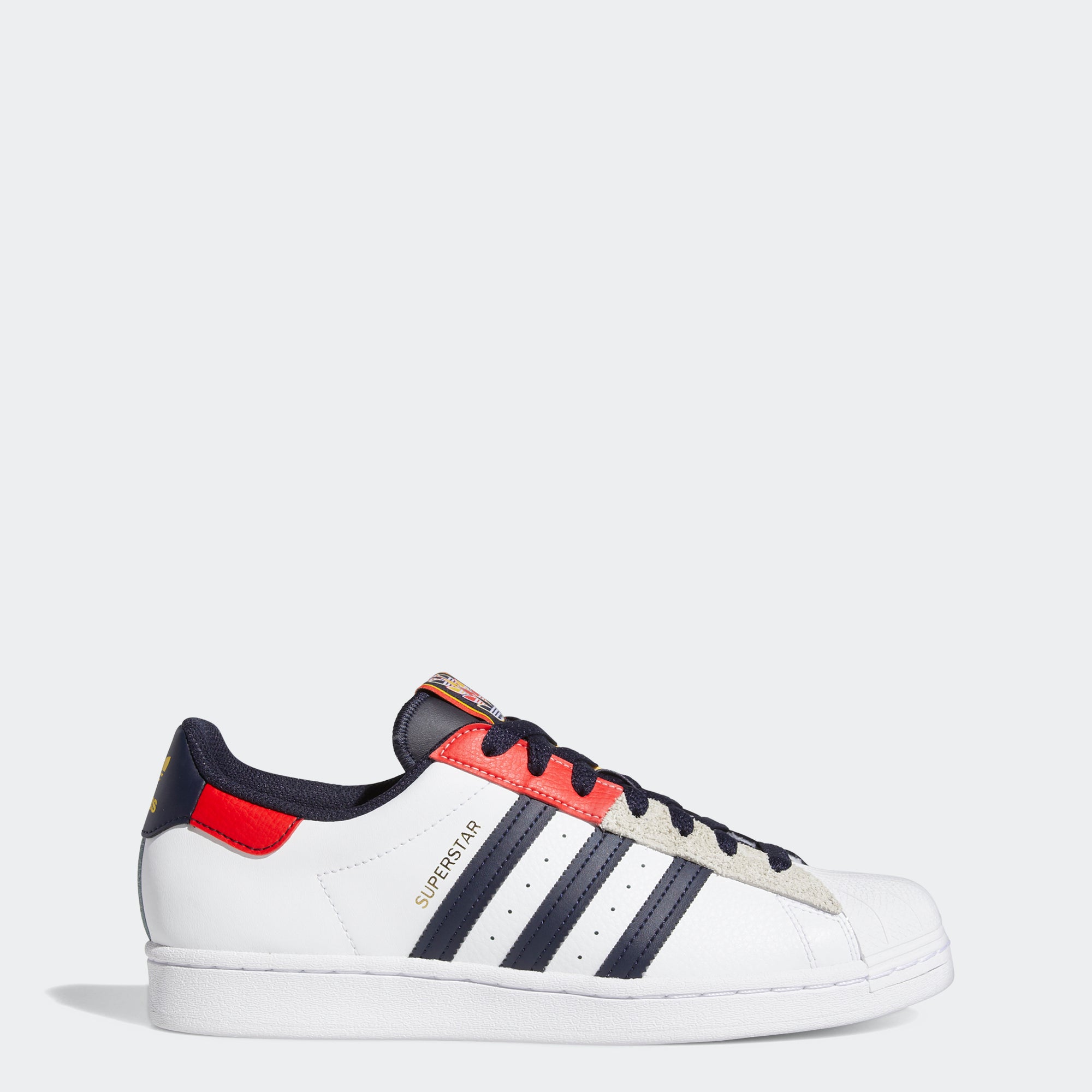 Superstar white navy red Clearance