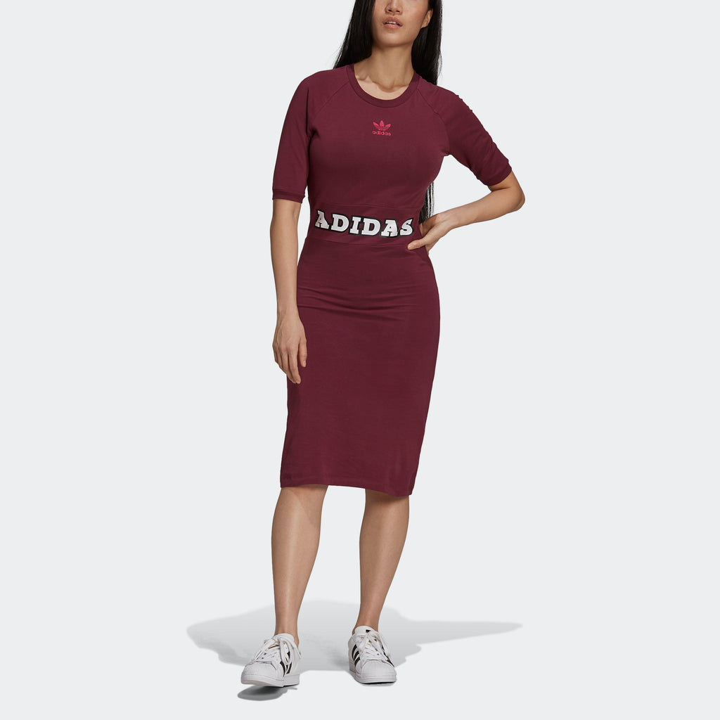 Women's adidas Originals Logo Play Dress Crimson