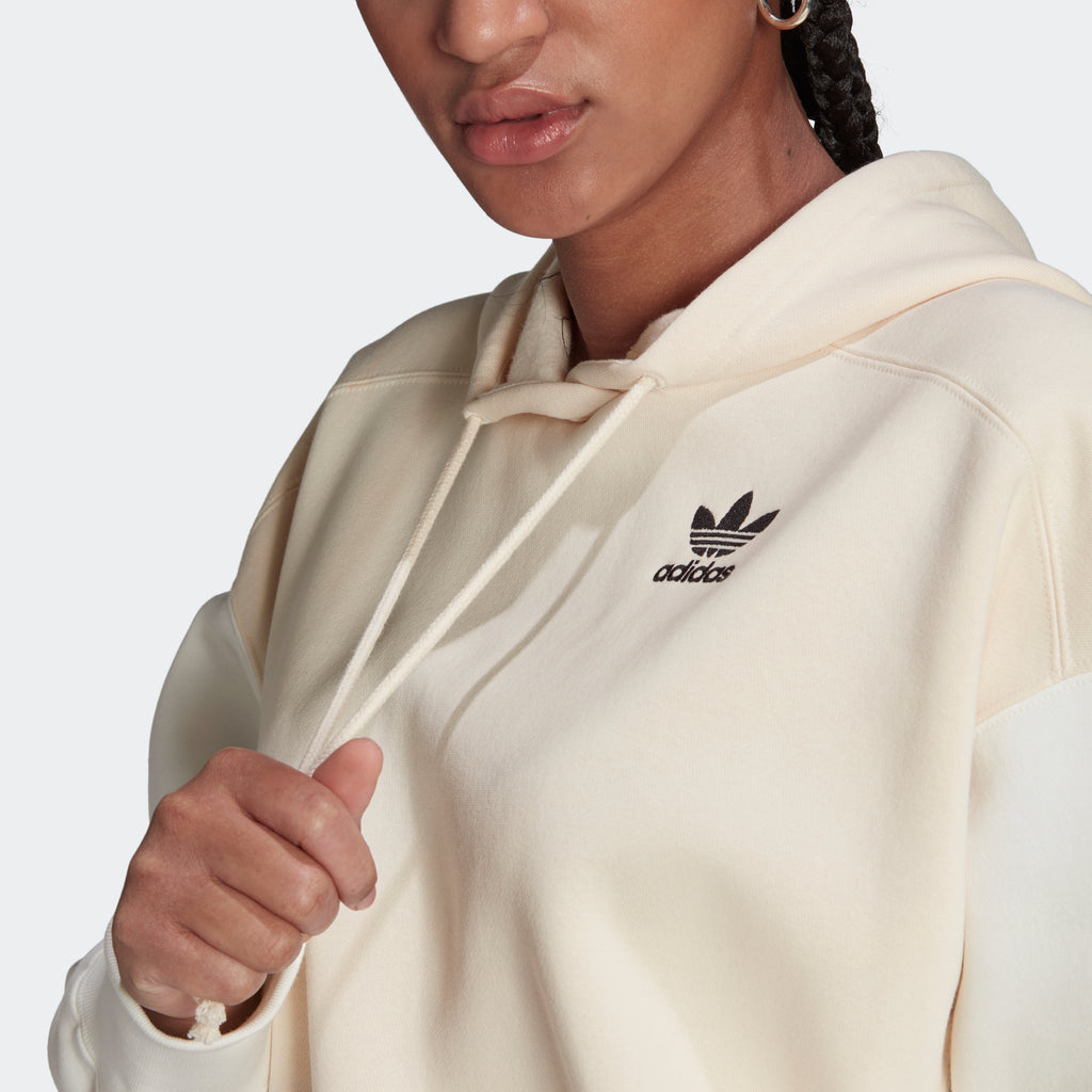 Women's adidas Originals Logo Play Cropped Hoodie White