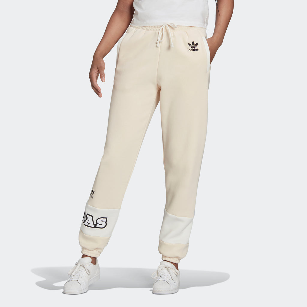 Women's adidas Originals Logo Play Cuff Pants White