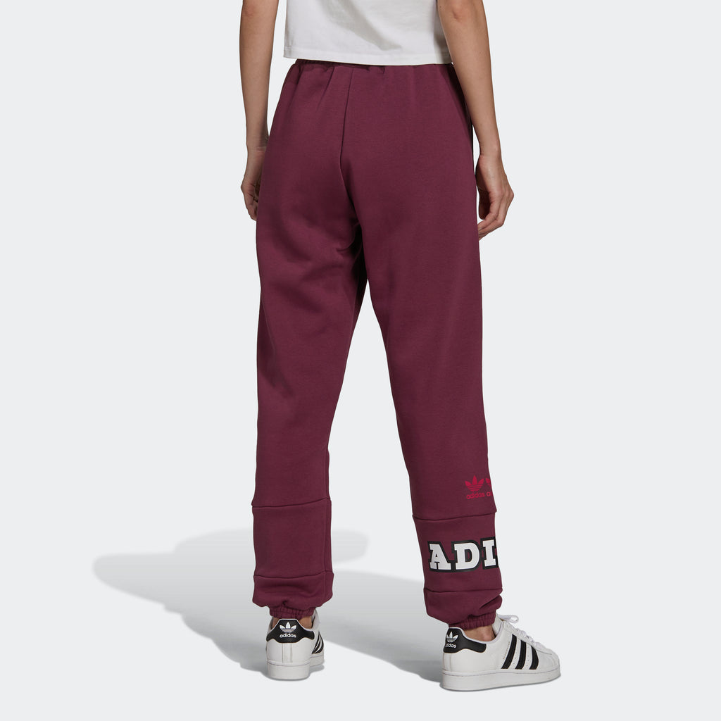 Women's adidas Originals Logo Play Cuff Pants Crimson