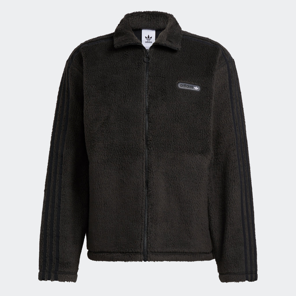 Men's adidas Originals SPRT Firebird Sherpa Track Jacket Black