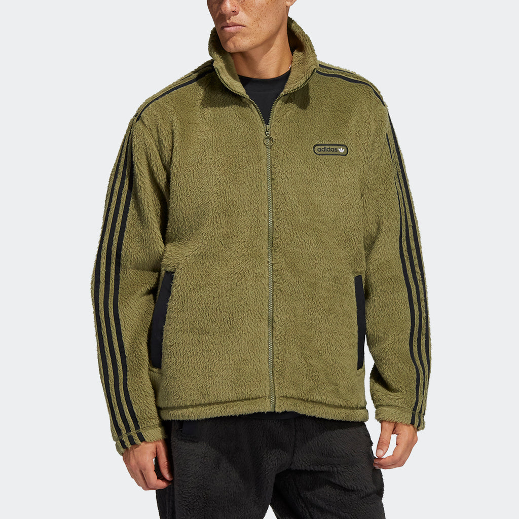 Men's adidas Originals SPRT Firebird Sherpa Track Jacket Olive