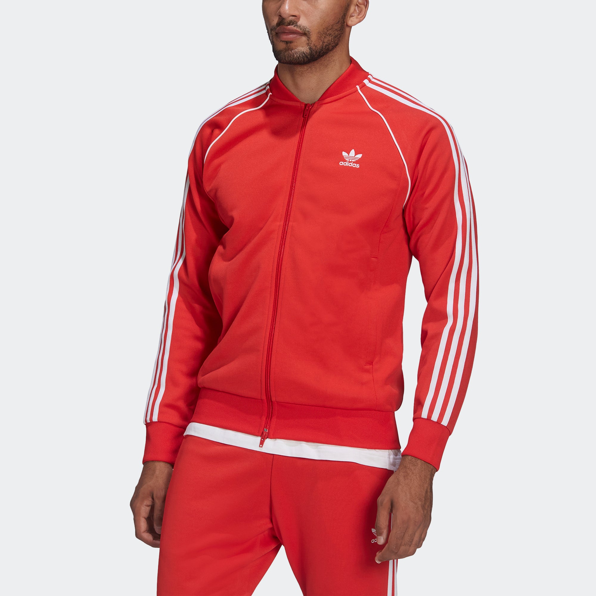 Men\'s adidas Originals Vivid Jacket Adicolor Primeblue Red Track Classics SST