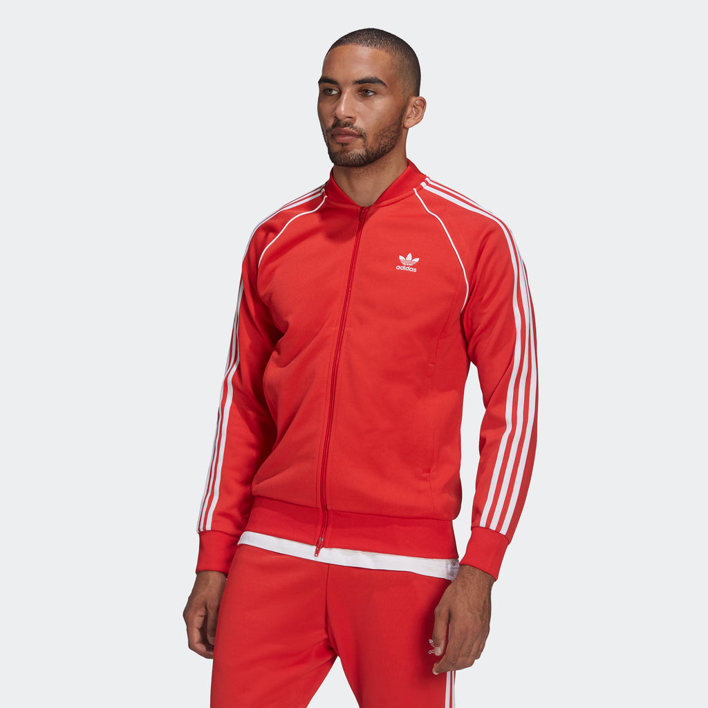 Men's adidas Originals Adicolor Classics Primeblue SST Track Jacket Vivid Red