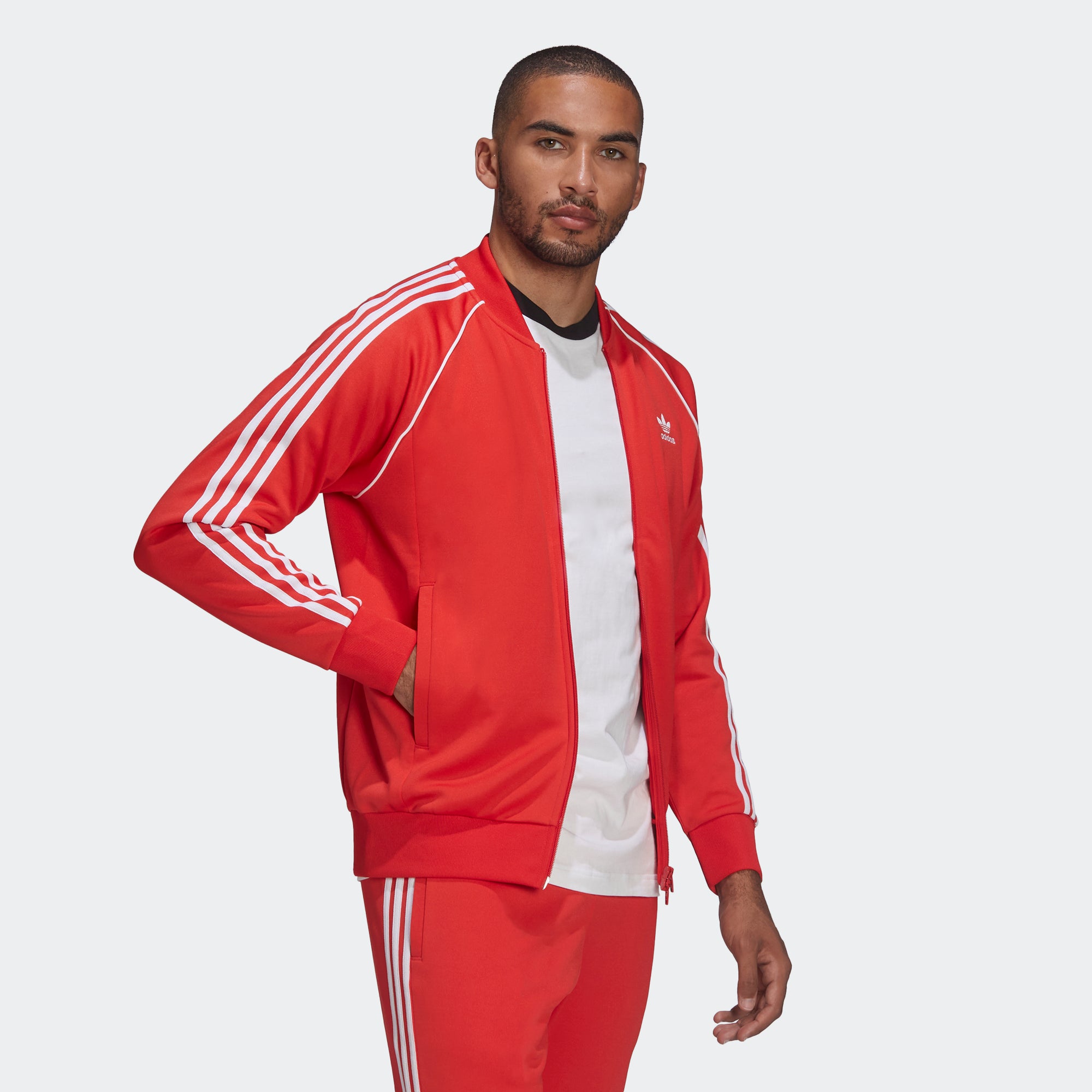 Red Sports City Jacket Chicago | SST HF2124 Track adidas Primeblue