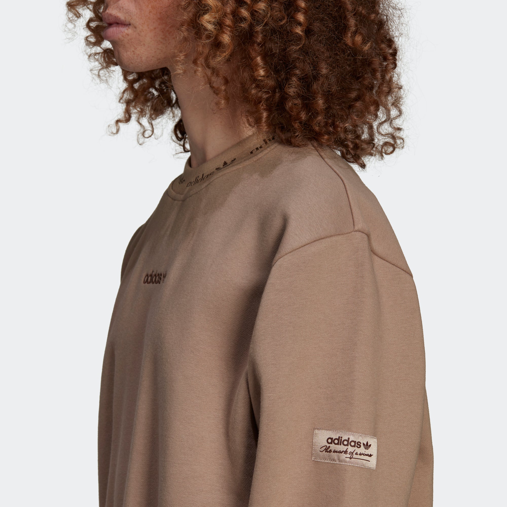 Sports Sweatshirt adidas Linear Crew Chicago City Brown | Chalky