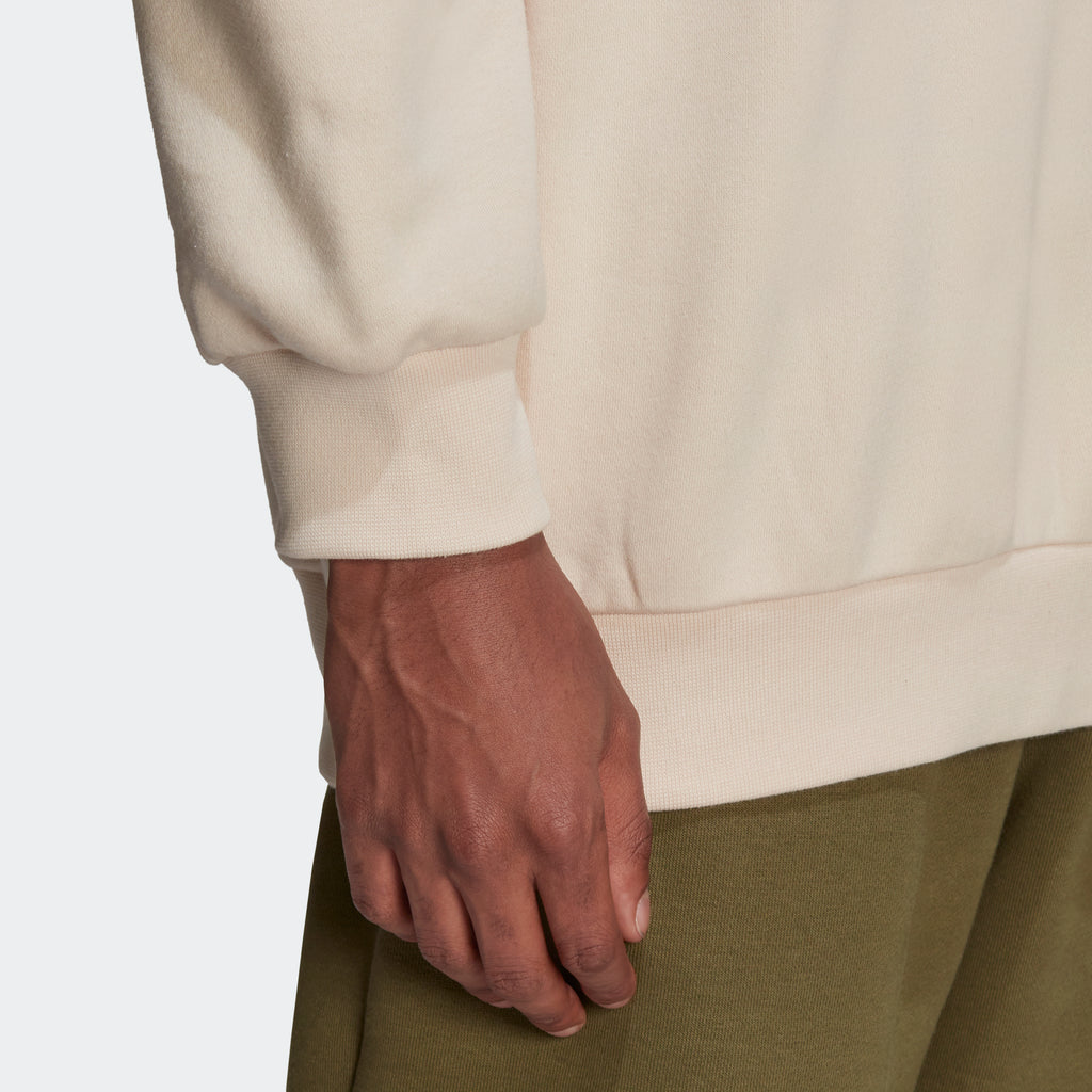 Men's adidas Originals Trefoil Linear Crew Sweatshirt Linen