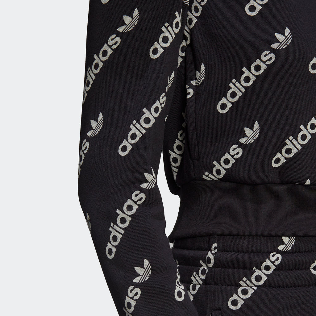 Women's adidas Originals Cropped Monogram Jacket Black