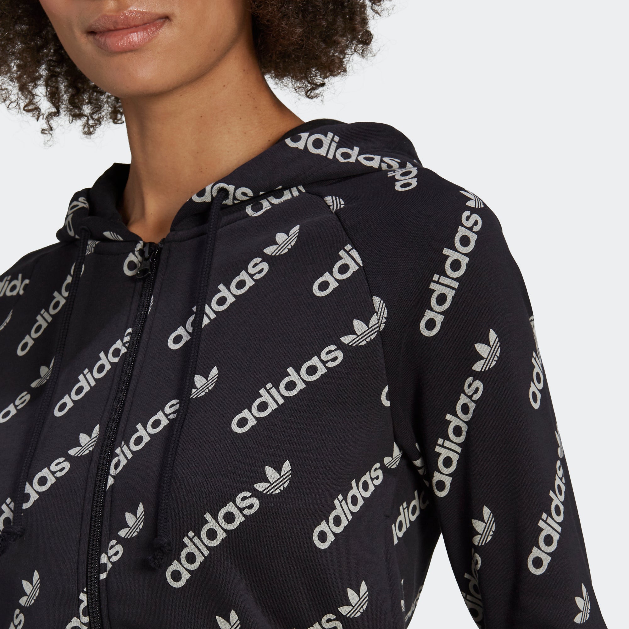 adidas Originals Monogram Full Zip Sweatshirt in Grey for Men