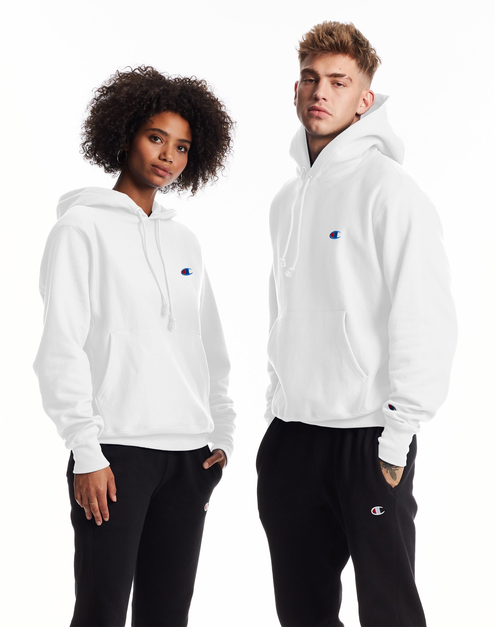 Champion Exclusive Life® Reverse Weave® Pride Pullover Hoodie, Rainbow Logo  in White for Men