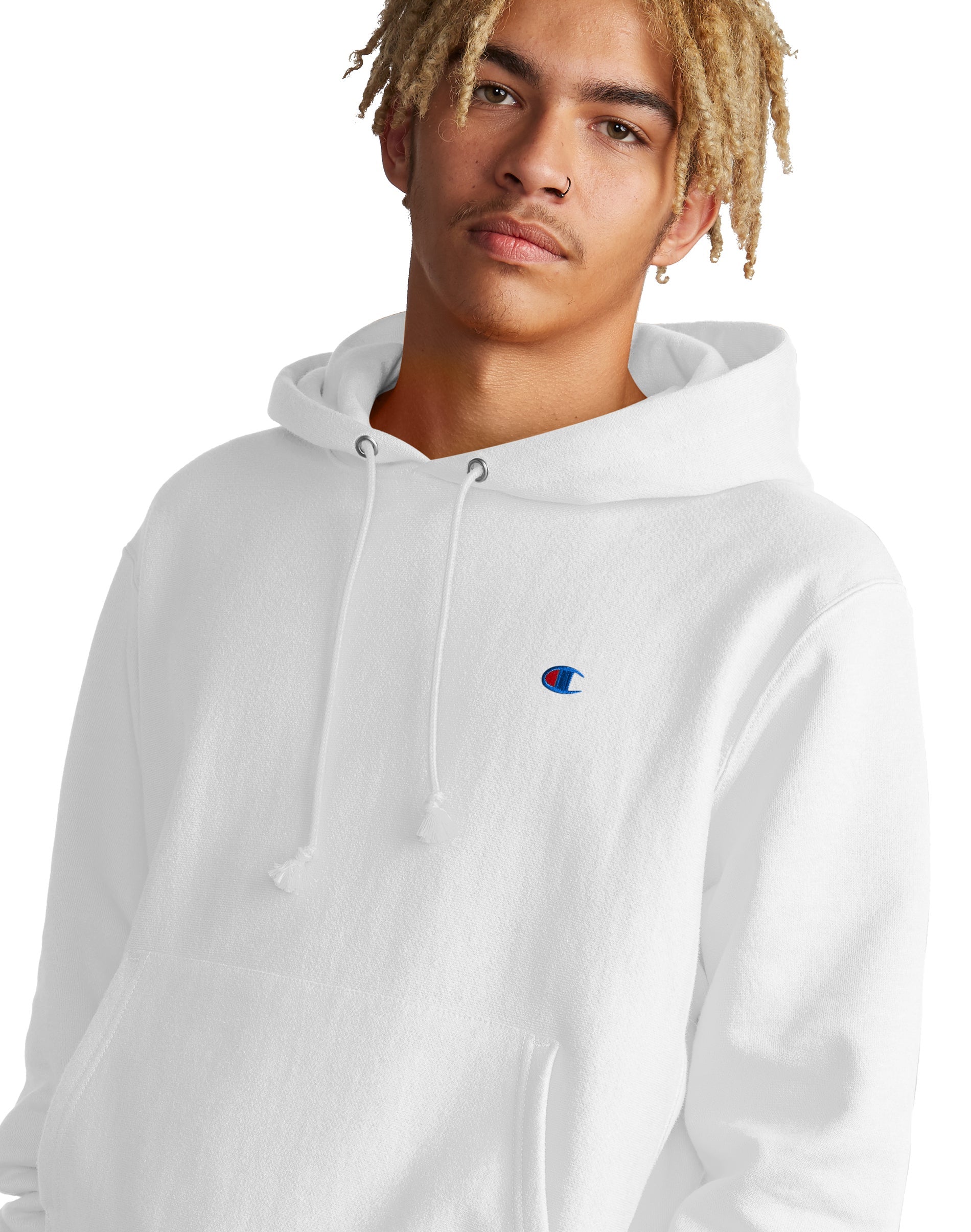 Champion Exclusive Life® Reverse Weave® Pride Pullover Hoodie, Rainbow Logo  in White for Men