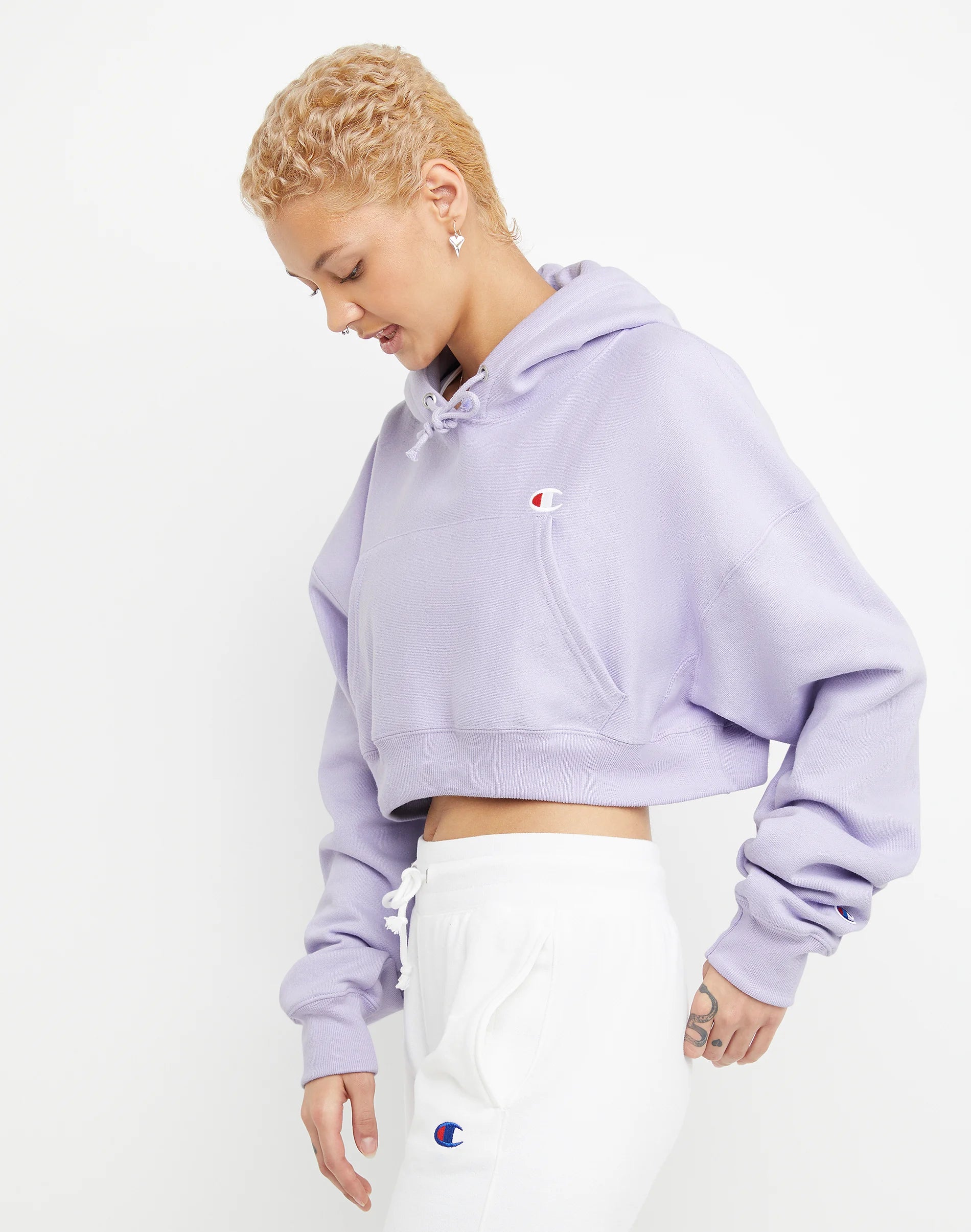 Champion RW Drop Shoulder Cropped Hoodie | Chicago City Sports Champion RW Drop Shoulder Cropped Hoodie | Chicago City Sports