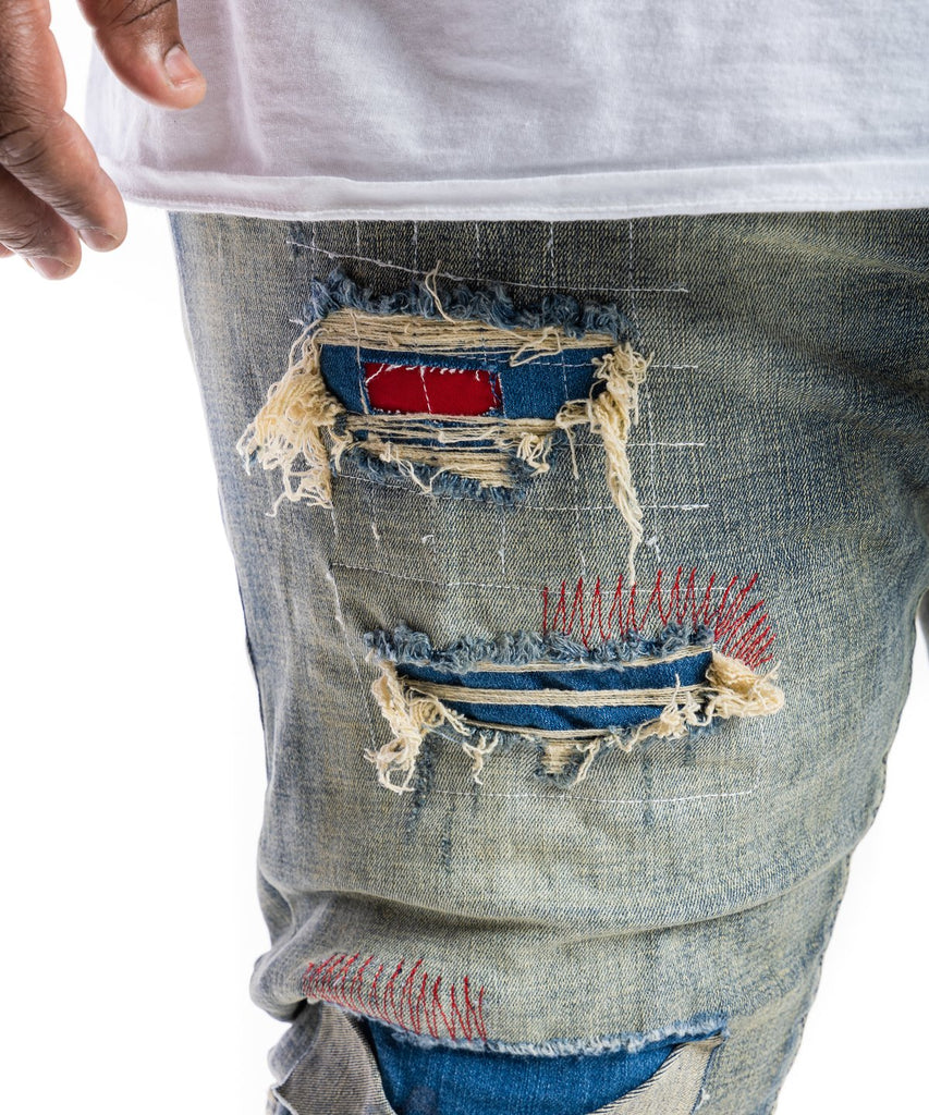 Men's Smoke Rise Heavy Rip & Repair Jeans Heritage Blue
