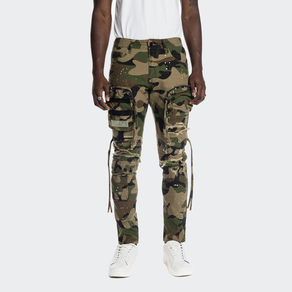 Smoke Rise Men's Twill Cargo Camo Tapered Pants - Hibbett