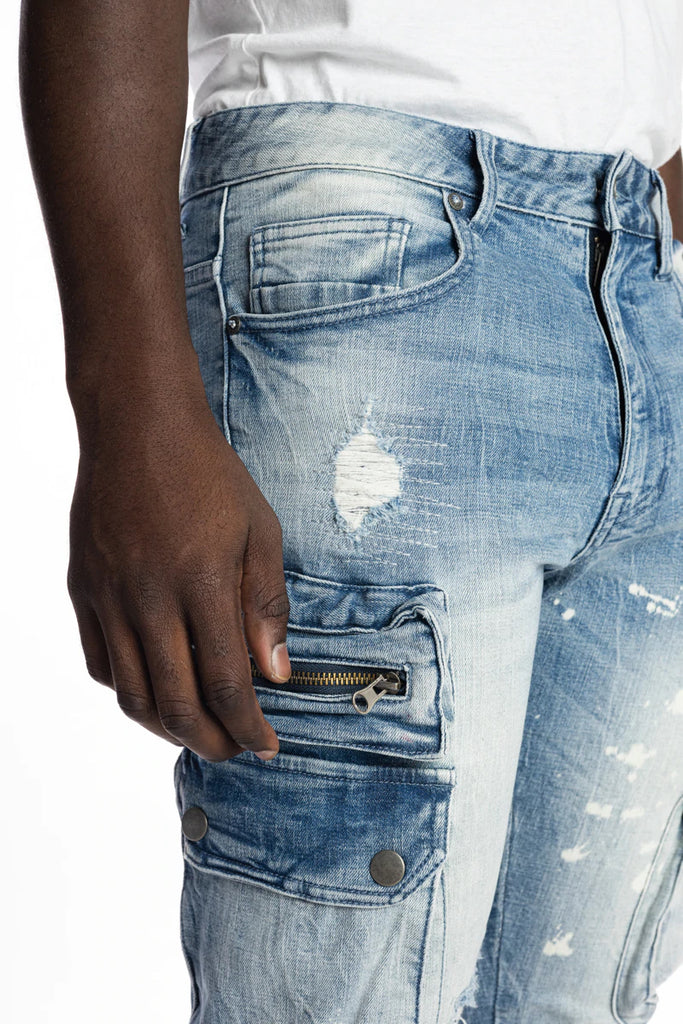 Men's Smoke Rise Multipocket Fashion Jeans Nile Blue