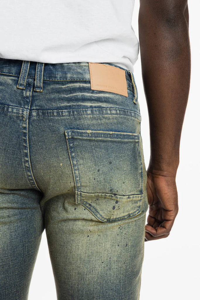 Men's Smoke Rise Rip & Repair Lazy Fit Jeans Oil Blue